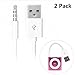iPod Shuffle Cable, iAbler 2 Pack 3.5mm Jack/Plug to USB USB Power Charger Sync Data Transfer Cable for iPod Shuffle 3rd 4th 5th MP3/MP4 primary