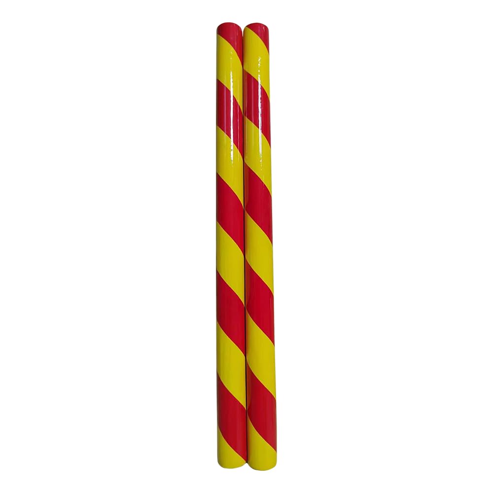 Photo 1 of liancang Wooden Round Sticks for Rhythm Sticks, Percussion Instruments, Can Be Used for Chinese Chaoshan Dance Sticks, Double Stick Dance Round Sticks, Dance Mallet (Reddish Yellow, 15 Inch) Pair