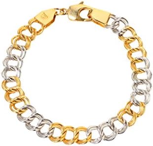 Dilan Jewels BLISS Collection Two Tone Gold Plated Link Chain Bracelet For Men