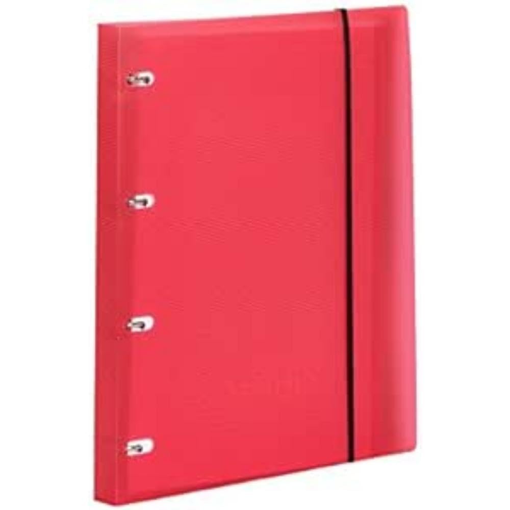 Taupe 822502 – Notebook Ring Binder Folder with Elastic Closure Polypropylene Studio Style, Red