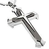 Clearance Deals Unisex Men Stainless Steel Cross Pendant Necklace Jewelry Boy&Men Gift by ZYooh (Black)