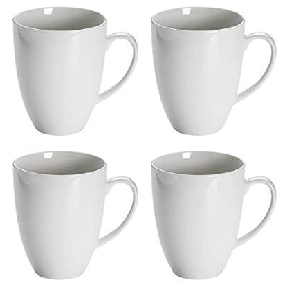 Maxwell & Williams 4er Set Becher Coupe White Basics Round 350ml weiß Porzellan
