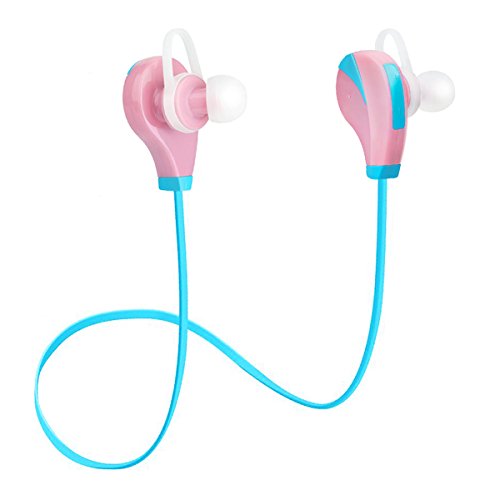 Bluetooth Headphones, SAUNORCH Best Wireless Sport Earbuds Headphones W/ Mic HD Stereo Earphones Noise Cancelling Headsets for Running Workout Gym-Pink