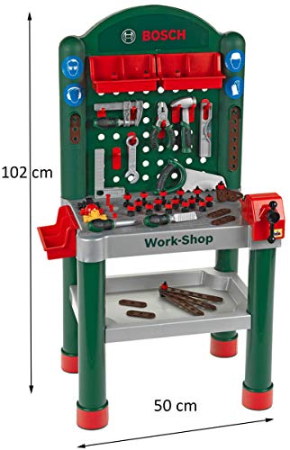 Theo Klein 8320 Bosch Workshop I 79 parts , Work Surface with Learning Function I Toy for Children Aged 3 Years and up – Bild 2