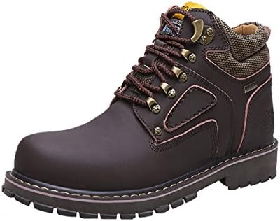 CIROHUNER Men’s Lace-up Second Shift Steel Toe Work Boots (8.0 US, Black)