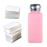 So Beauty 1pcs New Empty Pump Dispenser Bottle And 400 X Lint Free Nail Art Wipes Acrylic Gel Tips For Nail Art Polish Remover