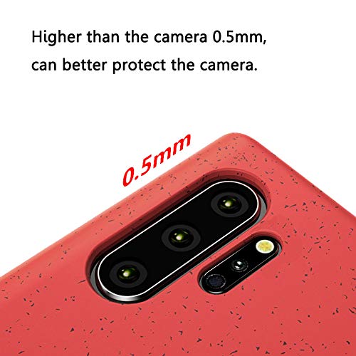 Case for Galaxy Note 10 Plus Cover,Matte with Wheat Straw Granule Perfect Slim Fit Ultra Thin Shockproof Flexible Soft Silicone Gel TPU Protective Case Cover for Galaxy Note 10 Plus Silicone Case,Red - Thumbnail 2