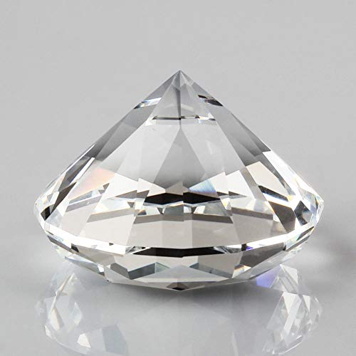 F-ber 1pc 60mm Clear Crystal Diamond Shape Paperweight Cut Glass Display Ornament Gift