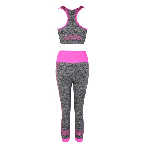 Hotiary Mid-Impact Racerback Sports Bra with Pants Yoga Sets Space Dye Colors