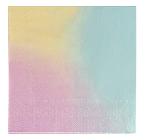 Cocktail Napkins - 150-Pack Luncheon Napkins, Disposable Paper Napkins Ombre Party Supplies for Kids Birthdays, Bridal Showers, 2-Ply, Unfolded 13 x 13 Inches, Folded 6.5 x 6.5 Inches