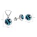 SWAROVSKI CRYSTAL Birthstone Nickel Free Earring Necklace Pendant Fashion Jewelry Set For Women - 18 Inches Chain 8mm Round - Christmas Gift