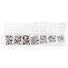 Pandahall 1 Box Mixed Platinum Plated Brass Cord Ends Caps Nickel Free (About 180pcs)