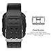 UMTELE Compatible for Fitbit Versa & Versa Lite Bands and Case, [Rugged Pro] Resilient Protective Case with Replacement Wristband Strap for Fitbit Versa (Black+Black)