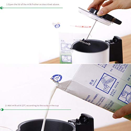 ALY Milchaufschäumer Elektrisch Automatischer Milchschäumer, Antihaftbeschichtung, Erhitzen und Aufschäumen für heiße… – Bild 6