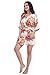 DF-deals Women's Satin Floral Robes for Bride and Bridesmaid Wedding Party Kimono Silk Robes Nursing Gown Short,White,Medium/US 4-6