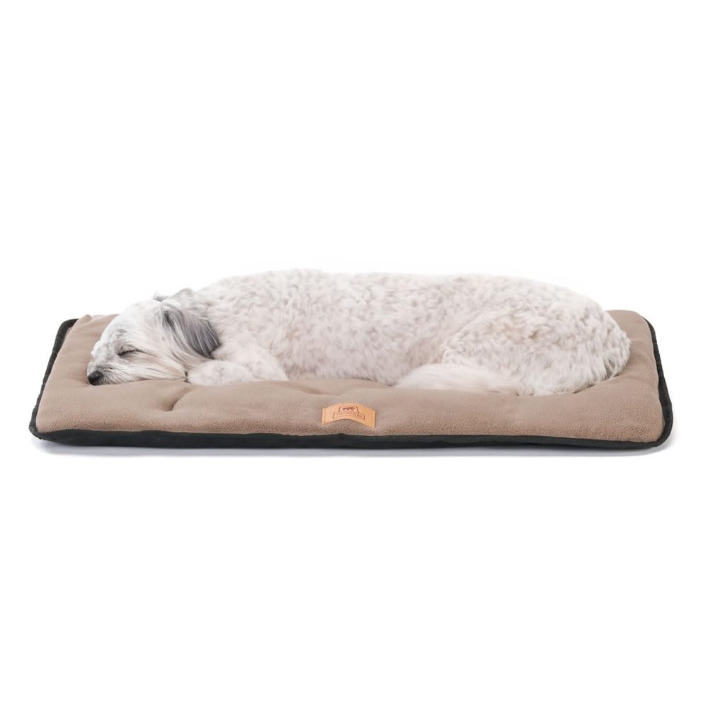 Ferplast Dog Bed Dog Cushion Dog Bed SmallDouble sided Scratch-proof and waterproof fabric, Warm Microfleece 30° machine washable dog mattress 57 x 38 x 3,5 cm.Black