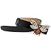 MoYoTo Women 1.10″ Thin Genuine Leather Fashion Bee Designer Buckle Belt With Pearl (Black)
