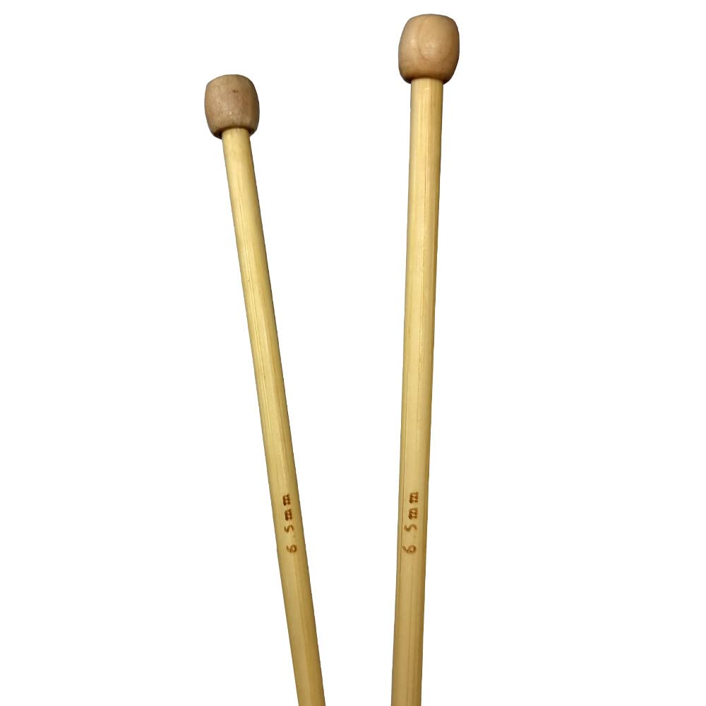 Eco-Friendly Single Point Natural Bamboo Knitting Needles 35cm x 4mm-25mm (6.5mm)