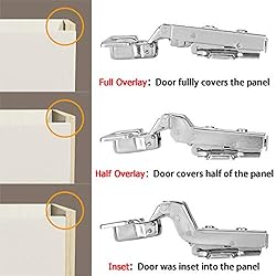 KIMDOT 20PCS Full Overlay Frameless Cabinet Hinges