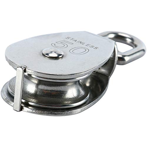image for DasMarine 2 Pack Single Pulley Block in 304 Stainless Steel Crane Swiv