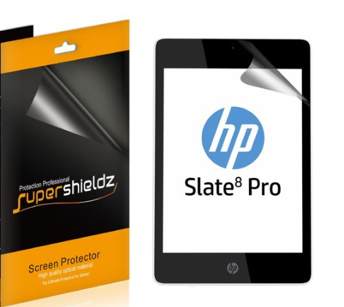 [3-Pack] Supershieldz- HP Slate 8 Pro High Definition Clear Screen Protector + Lifetime Replacements Warranty [3-PACK] - Retail Packaging