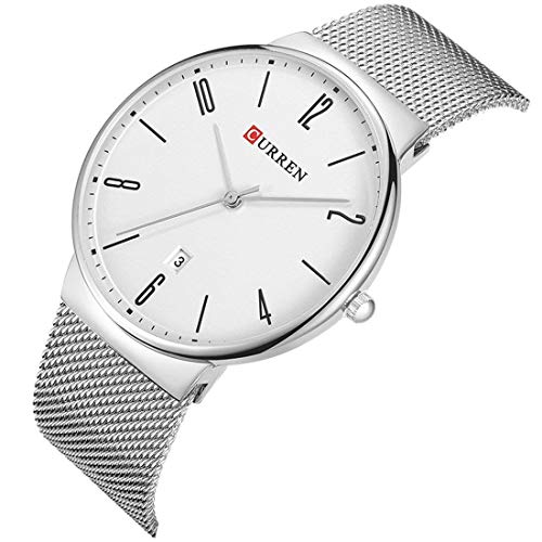 Curren Reloj para Hombre Reloj de Hombre de Negocios con Malla de Acero de Malla de Acero Inoxidable Reloj de Hombre de Negocios Hombres 8257 - Imagen 3