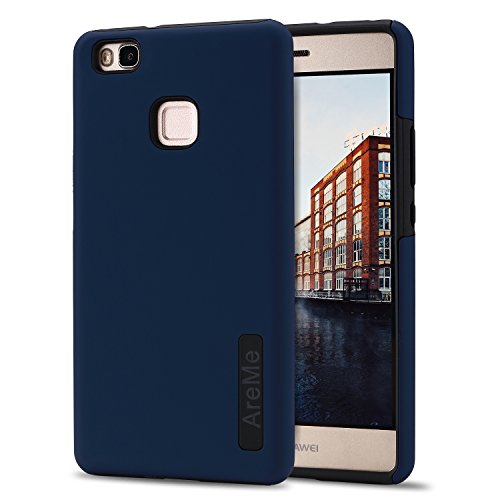 Huawei P9 Lite Case, AreMe Premium Hybrid Dual Layer Soft TPU+ Hard PC Shockproof Shock Absorption Slim Protective Cover for Huawei Ascend P9 Lite VNS-L31 VNS-L21 5.2" (2016) (Navy)