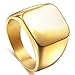 enhong Mens Rings Stainless Steel Square Signet Rings for Men,Gold Pinky Thumb Ring for Dad Father Jewelry Gift for Him,Men's Ring for Biker Size 12