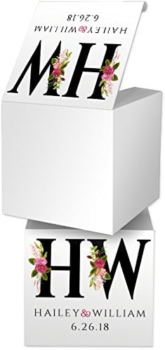 Personalized Favor Boxes, set of 10 (Flower Initials)