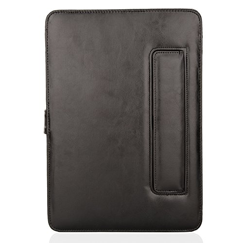 Mosiso Premium Quality PU Leather Book Cover Folio Case with Stand Function for New Macbook 12 Inch with Retina Display Model A1534 (Version 2017/2016/2015), Black