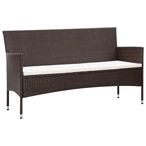 Festnight 4-TLG. Garten Lounge Set mit Auflagen Rattan Gartenmöbelset Gartenset Sitzgruppe Gartenlounge Couchtisch Sessel 3-Sitzer-Sofa Gartenmöbel Gartengarnitur Sitzgruppe Poly Rattan Braun – Bild 8