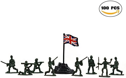 Andy Baby 100pcs small toy soldier sand table model of the plastic toy soldiers,the best gift children boys, 12 styles,green