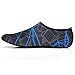 JustOneStyle NBERA Barefoot Flexible Water Skin Shoes Aqua Socks for Beach Swim Surf Yoga Exercise (8.3XL (US W:10.5~11 M:9.5~10.5), Blue Black)