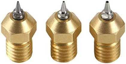 BMYUK 3D Printer ccessories 1.75Mm 0.2 0.3 0.4Mm Copper Nozzle for V6 Heating Block Hot End Nozzle