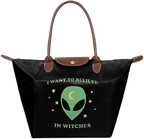 I WANT TO BELIEVE IN WITCHES Womens Stylish Waterproof Tote Shoulder Bag Cosmetic Bags
