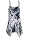 Cestyle Spaghetti Strap Tank Tops, Summer Clothes Tunics for Women to Wear with Leggings Fattering Sleeveless Handkerchief Hem Fit Flare Long Camisole Dress Holiday Black Medium