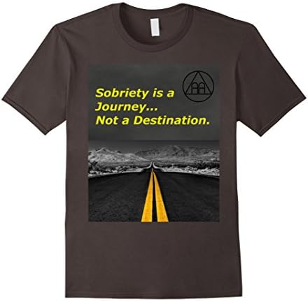 Men's Sobriety Journey AA Alcoholics Anonymous TShirt XL Asphalt