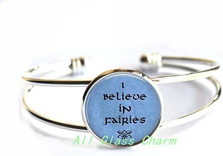 Charming Bracelet,I Believe in Fairies Bracelet Bracelets - Fairy Jewelry - Fairy Lover Gift - Whimsical Quote,AS060