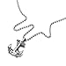 COOLSTEELANDBEYOND Unisex Marine Anchor Pendant Necklace Stainless Steel with 23.6 in Ball Chain