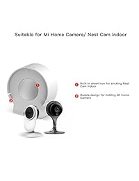 KASMOTION - Soporte de montaje para cámara de fotos de interior Mi Home AC Outlet Mount, giratorio de 360 grados, con enchufe de CA, soporte de montaje para cámara Nest Cam Mi