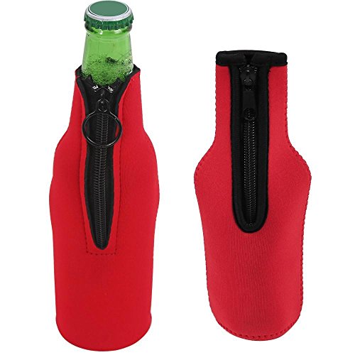 go2buy 8Pcs Beer Bottle Sleeves -Insulators w/Zipper Reversible Colored - Thumbnail 6