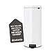 Brabantia New Icon Step Trash Can (8 Gal/White) Soft Closing Kitchen Garbage/Recycling Can with Removable Bucket
