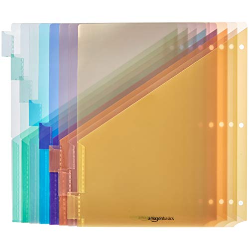 AmazonBasics Two Pocket Plastic Dividers, 8 Tab Set, Multicolor, Pack of 3 Sets - Thumbnail 2