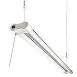 Hyperikon Utility LED Shop Light, 4FT Integrated LED Double-Fixture, 38W (100W Equivalent), 3800 Lumens, 5000K (Crystal White Glow), Frosted Cover, Corded-electric