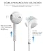 in Ear Earbud with Mic, Stereo Bass Earphones with Remote Control & Microphone Compatible with iPhone, iPad, Samsung, Android 4.0, MP3 & MP4(White)thumb 1