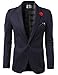 H2H Men's Dress Floral Suit Notched Lapel Slim Fit Stylish Blazer Navy US M/Asia L (KMOBL01)