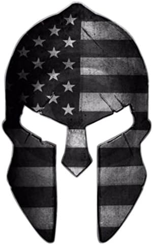 Spartan USA Flag Car Reflective Vinyl Car Decal (Subdued)