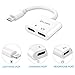 Etre Jeune Dual Adapter Splitter for Headphones and Charger, 2 in 1 Headphone Audio Aux Cable Compatible for iPhone X/ 7/7 Plus/ 8/8 Plus, Support Music Control/Phone Call