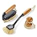 Masthome 3-Pack Natural Bamboo Dish Brush, ECO Friendly Dish Brush Set with Bamboo Handle, Kitchen Cleaning Brush Scrub Brush for Dishes Pots Pans Kitchen Sink Cleaning