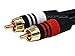 Monoprice 6inch Premium 3.5mm Stereo Female to 2RCA Male 22AWG Cable (Gold Plated) - Black